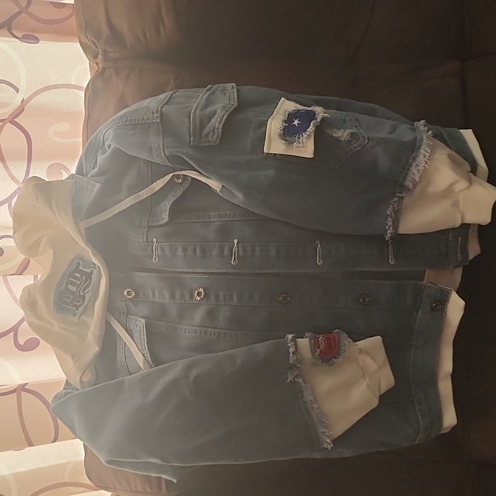 Denim hooded jacket never worn